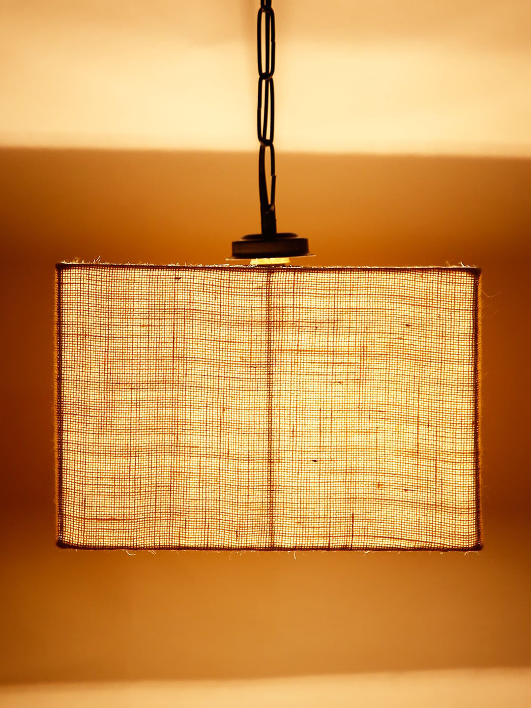 Devansh White Solid Square Hanging Lamp
