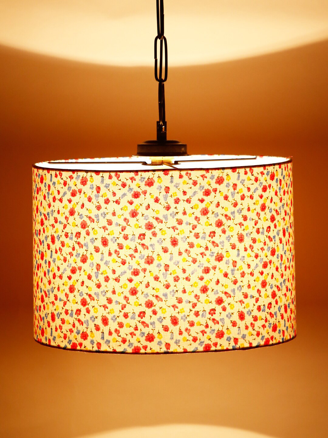 Devansh Multi Cotton Floral Printed Hanging Lamp