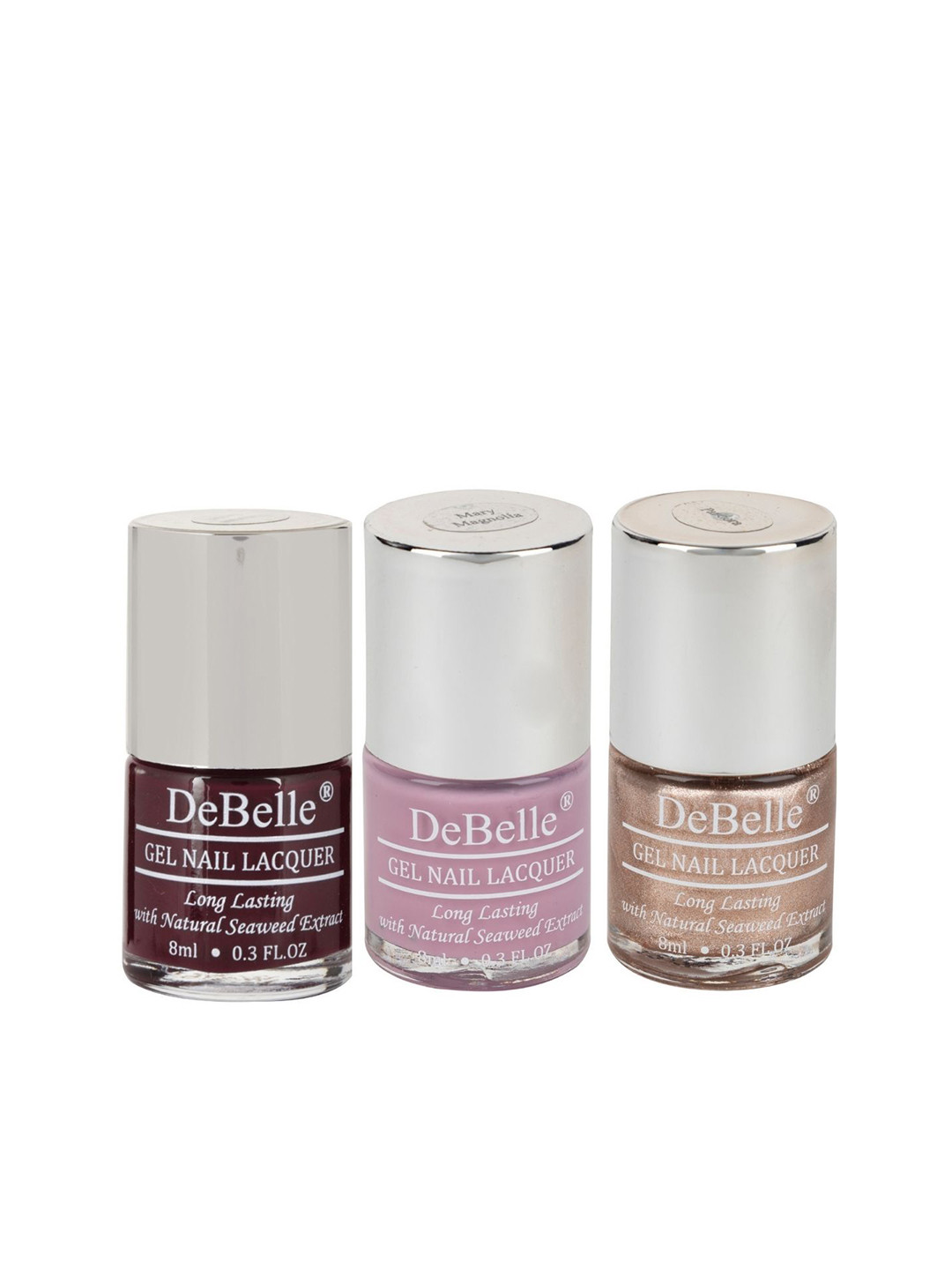 DeBelle Set of 3 Long Lasting Gel Nail Lacquers with Natural Seaweed Extract