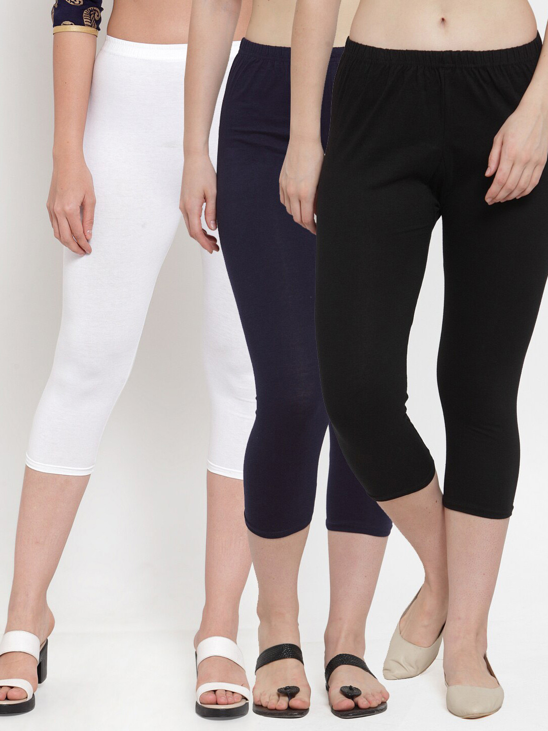GRACIT Women Pack of 3 Slim Fit Capris