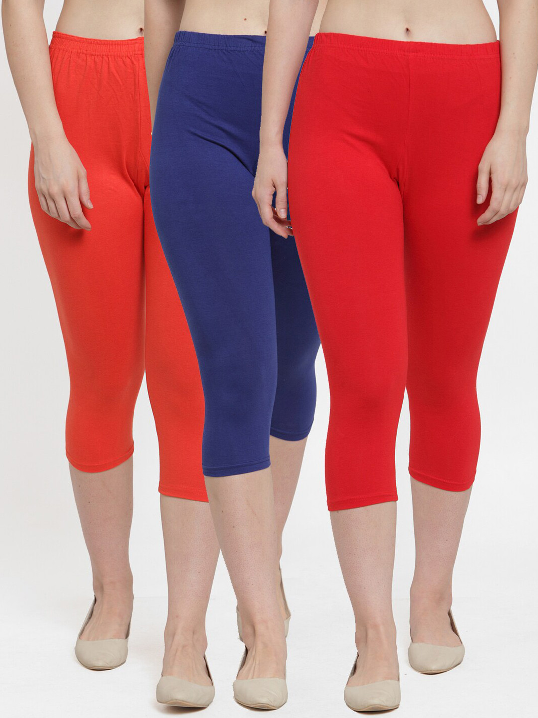 GRACIT Women 2 Red & Blue Capris