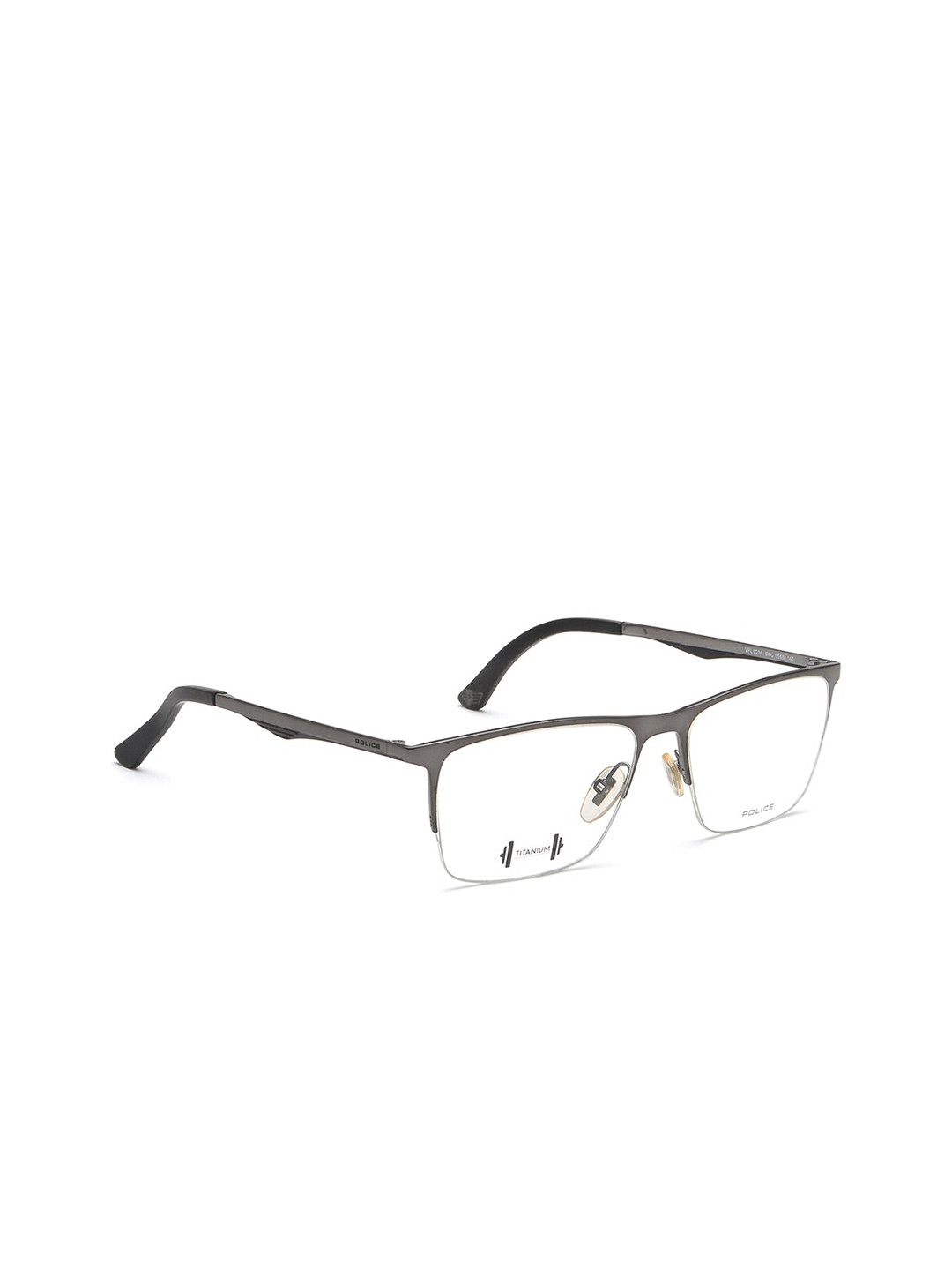 Police Men White & Grey Half Rim Square Frames