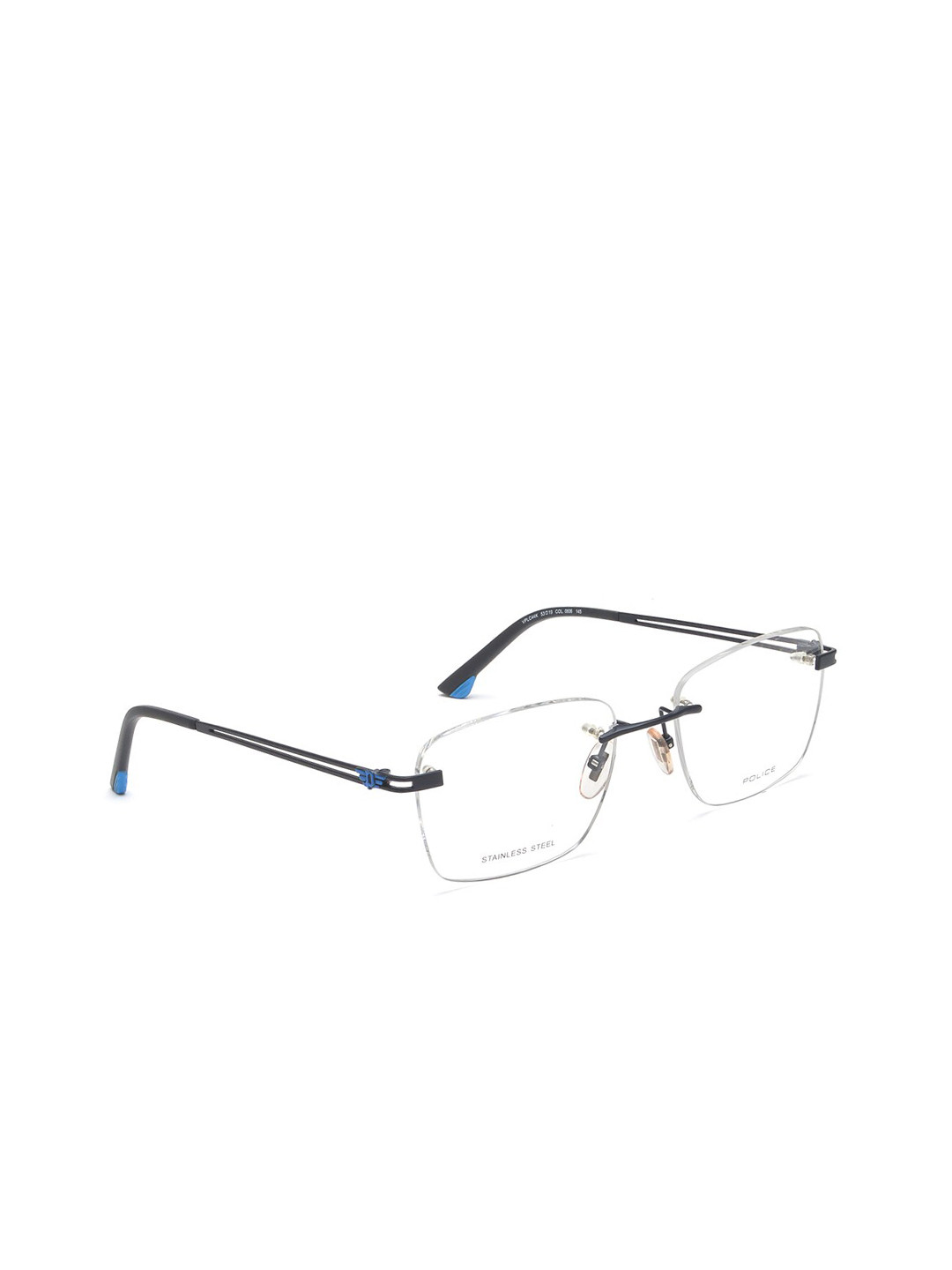 Police Men White & Grey Rimless Rectangle Frames