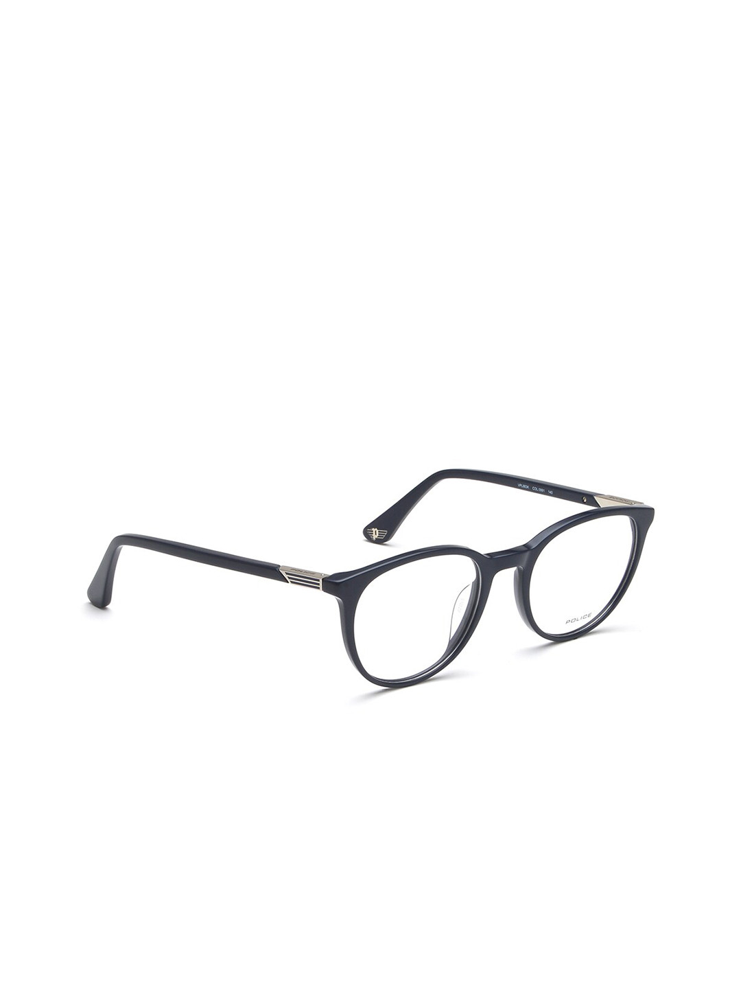 Police Men Black Solid Full Rim Round Frames
