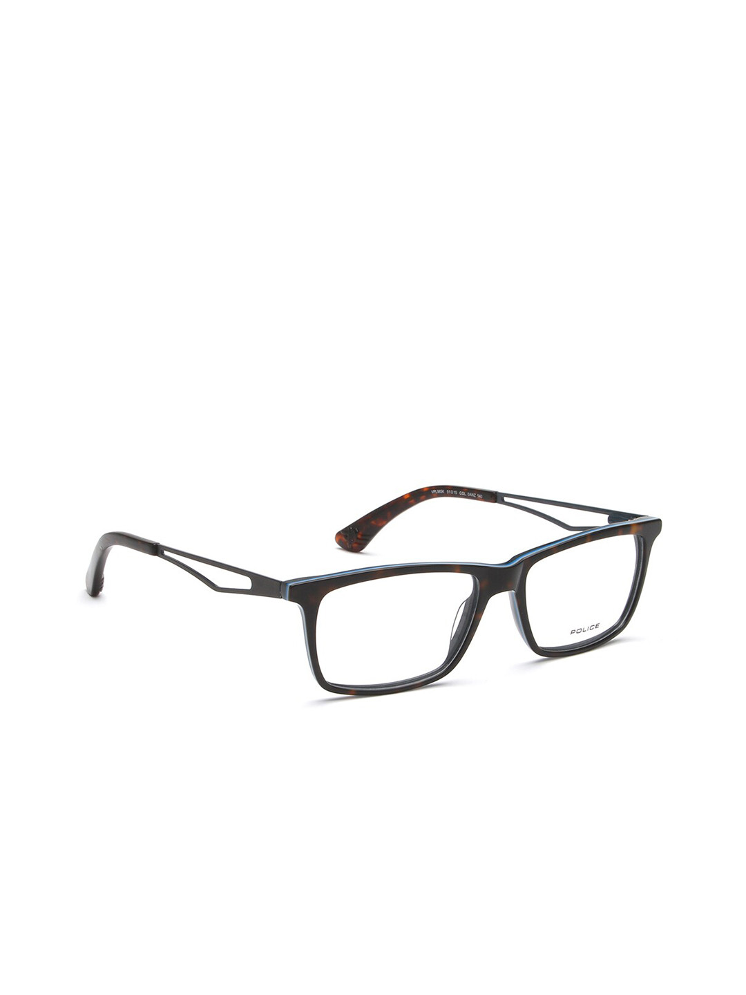 Police Men Brown Full Rim Square Frames VPL985K51ANZFR