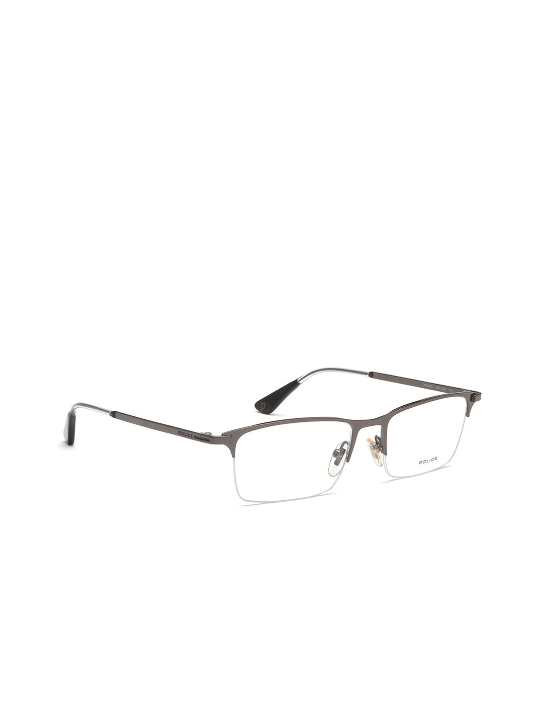 Police Men Gunmetal Toned Half Rim Rectangle Frames