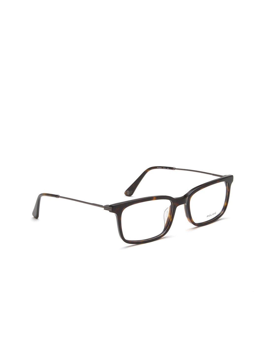Police Men Brown Tortoise Shell Full Rim Rectangle Frames