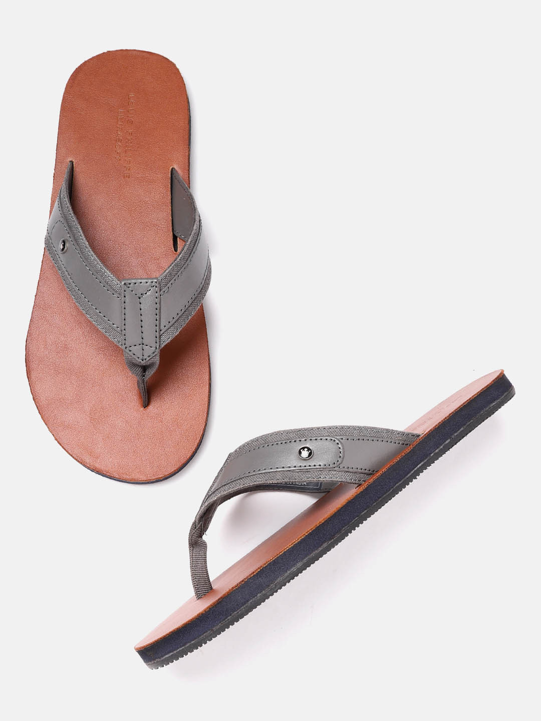 Louis Philippe Men Grey Comfort Sandals