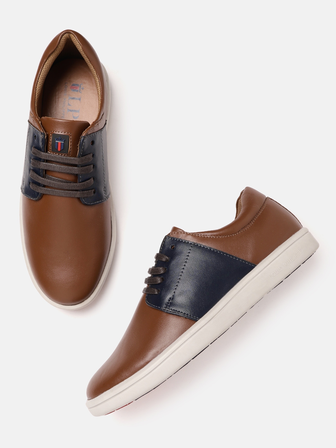 Buy Louis Philippe Sport Men Brown Navy Blue Solid Sneakers Casual Shoes for Men 17238994 Myntra