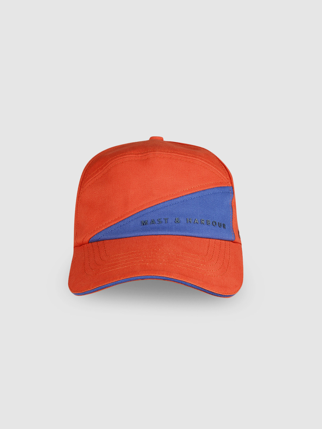 Mast & Harbour Unisex Orange & Blue Printed Cotton Baseball Cap