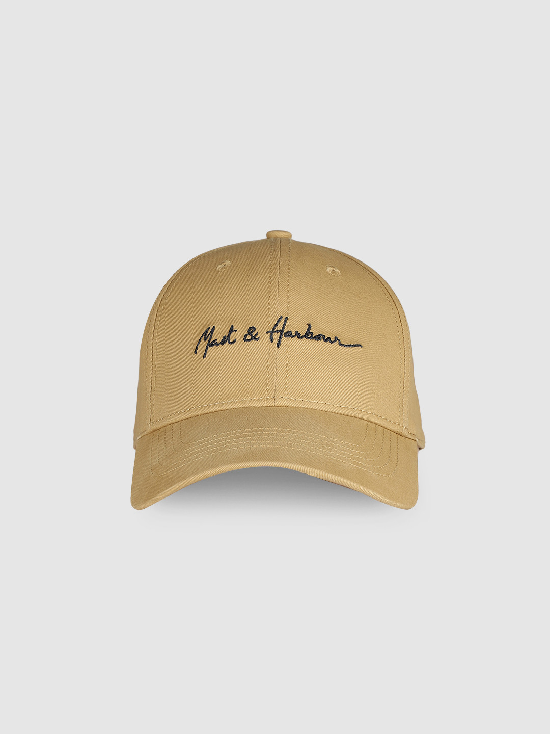 Mast & Harbour Unisex Khaki Embroidered Cotton Baseball Cap