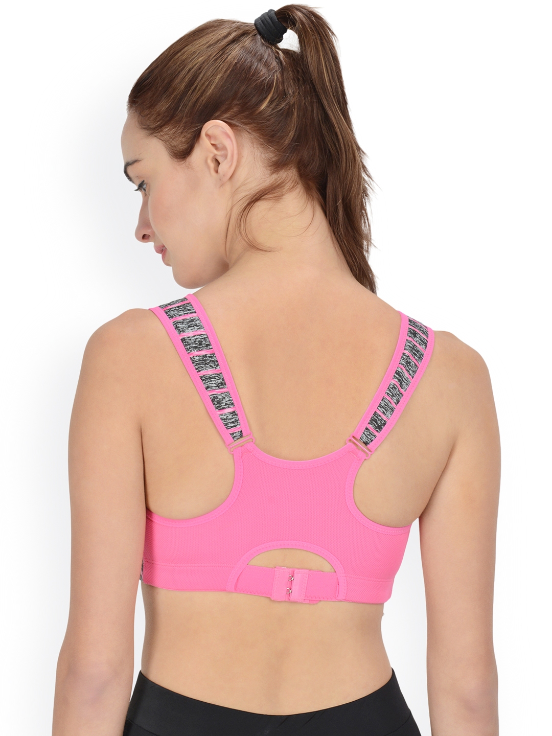 Buy Da Intimo Pink & Grey Striped Full Coverage Sports Bra DIX 61 - Bra for  Women 1724072