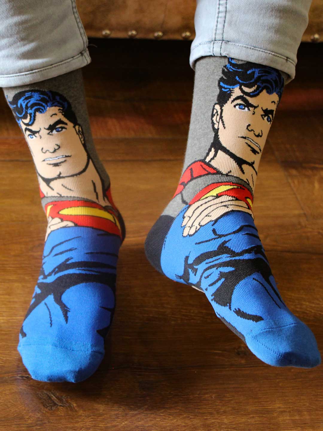Bonjour Men Pack Of 3 Superman Crew Length Socks