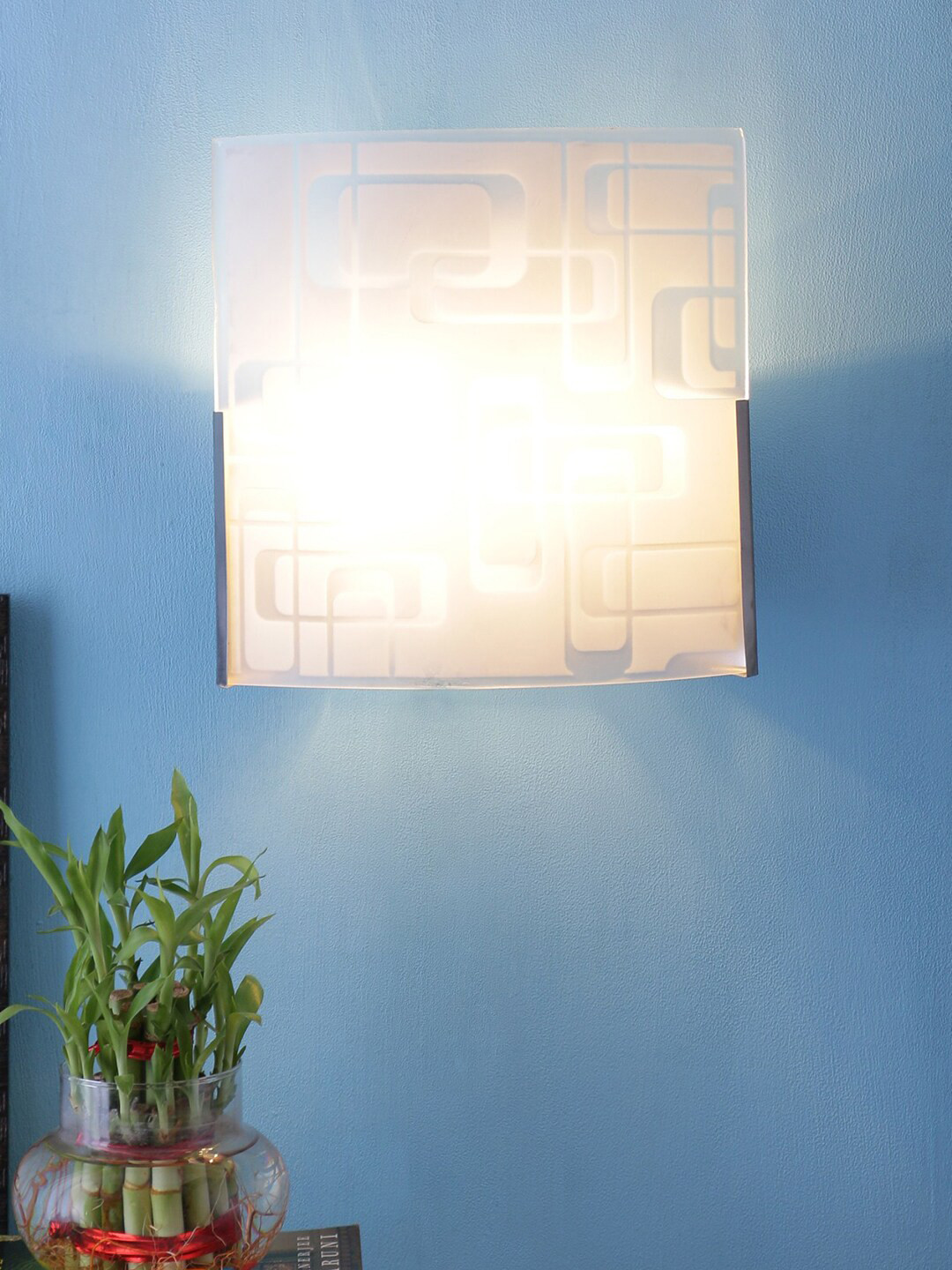 Devansh Off White Glass Wall Mounted Light