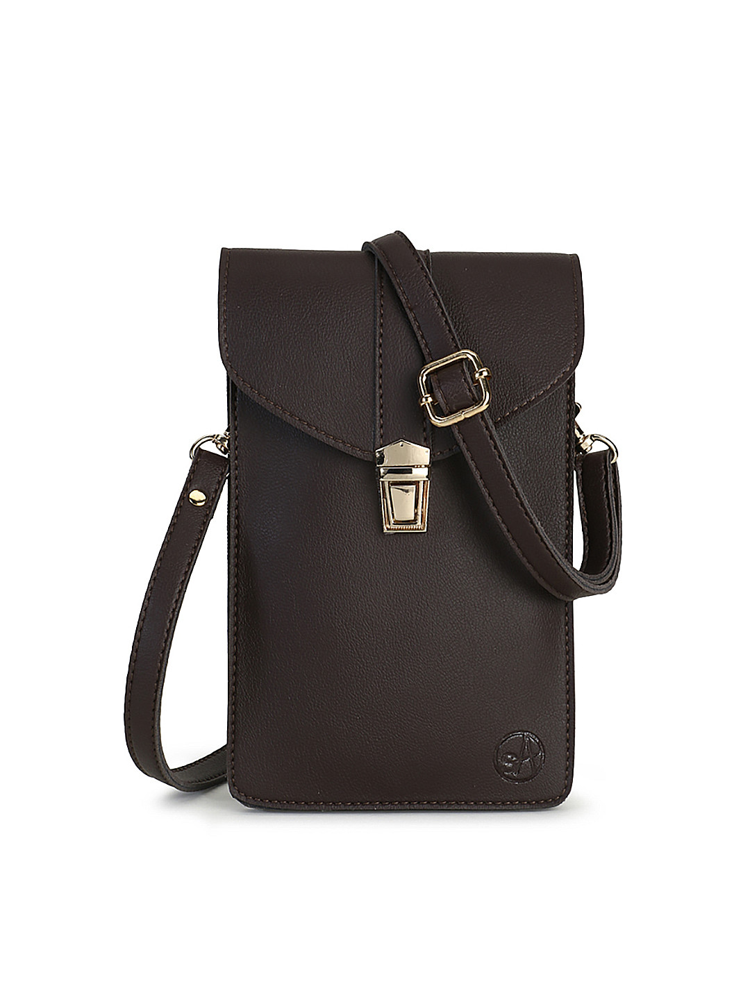 Spice Art Brown Structured Cell Phone Sling Bag