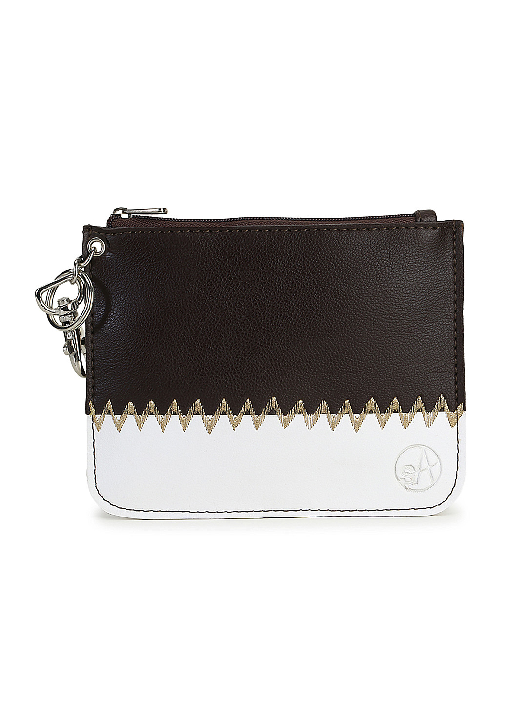 Spice Art Women Brown & White Coloublocked Coin Purse
