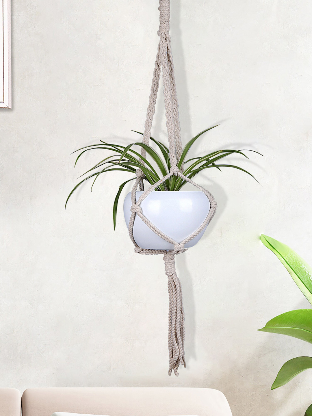 Homesake White Hanging Planter With Pot
