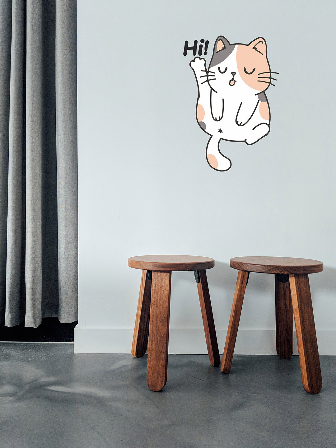 RANGOLI Kids White & Brown Self Adhesive Wall Sticker