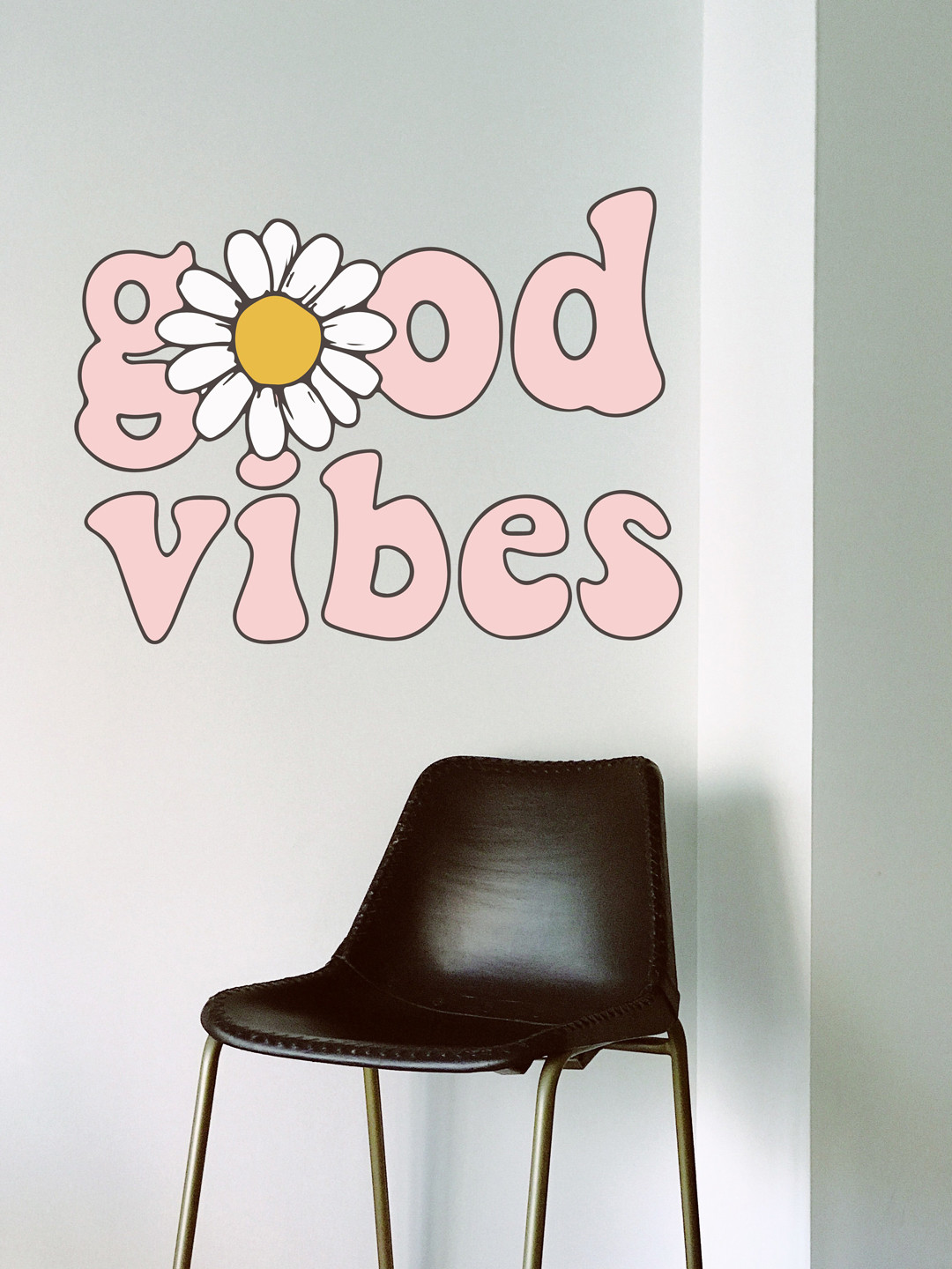 RANGOLI Kids Pink & White Good Vibes Typography Wall Sticker