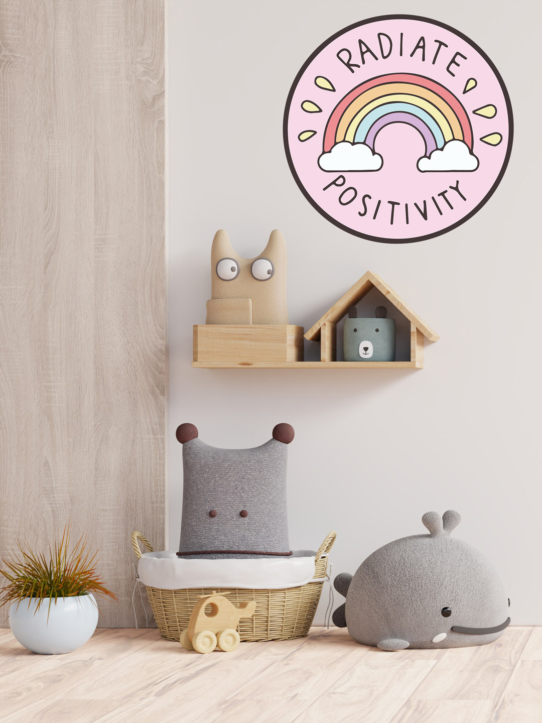 RANGOLI Multicoloured 'Radiate postivity ' Wall Sticker