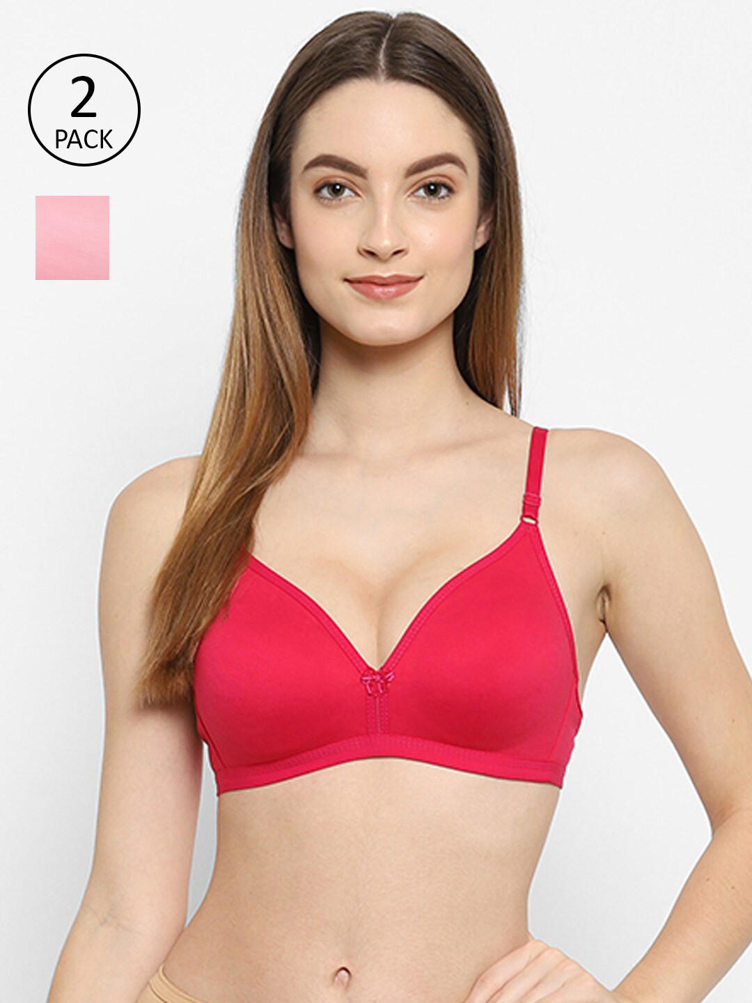 Floret Magenta & Rose Pack Of 2 Non-Padded T-Shirt Bra