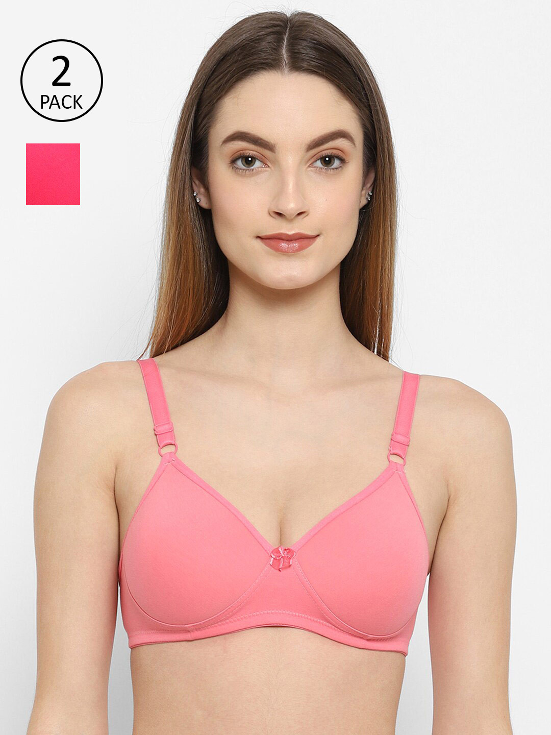 Floret Pink & Fuchsia Pack Of 2 Lightly Padded Push-Up Bra