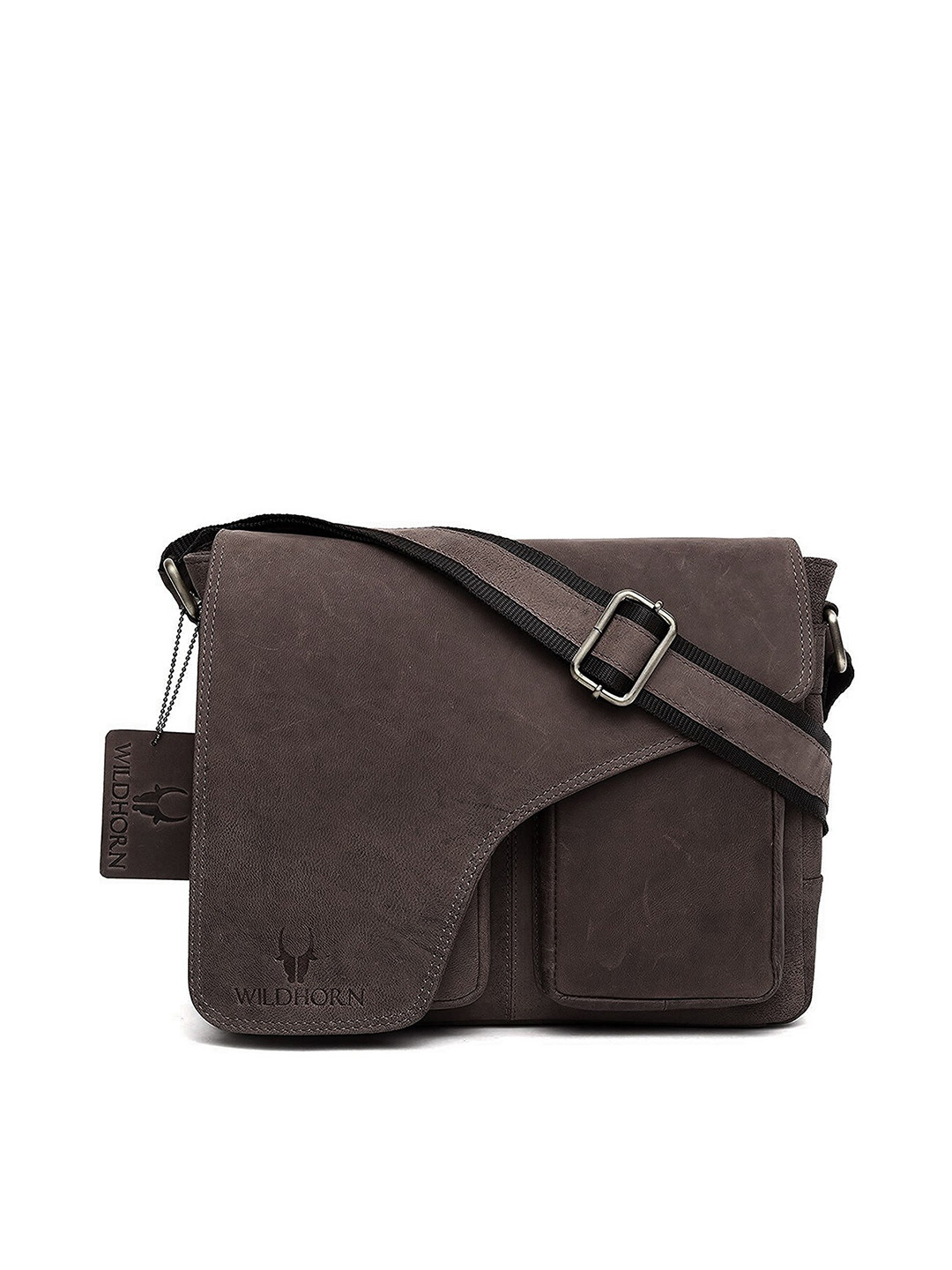 WildHorn Men Brown Leather Messenger Bag