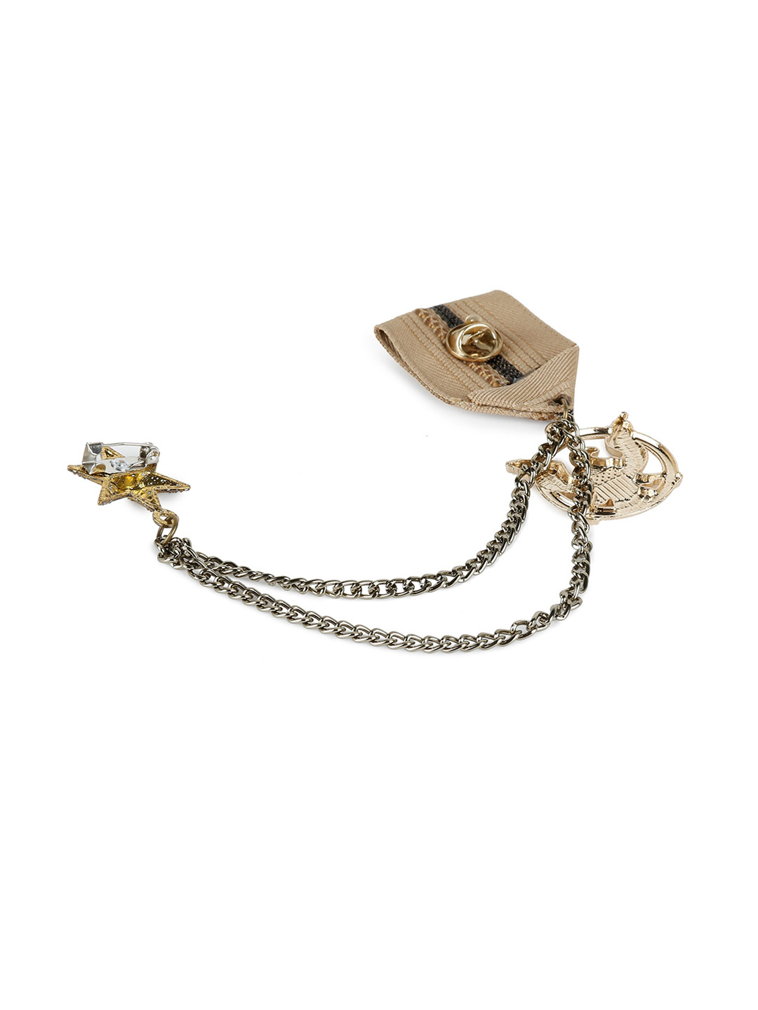 Alvaro Castagnino Men Gold-Toned Embellished Stylish Brooch Pin