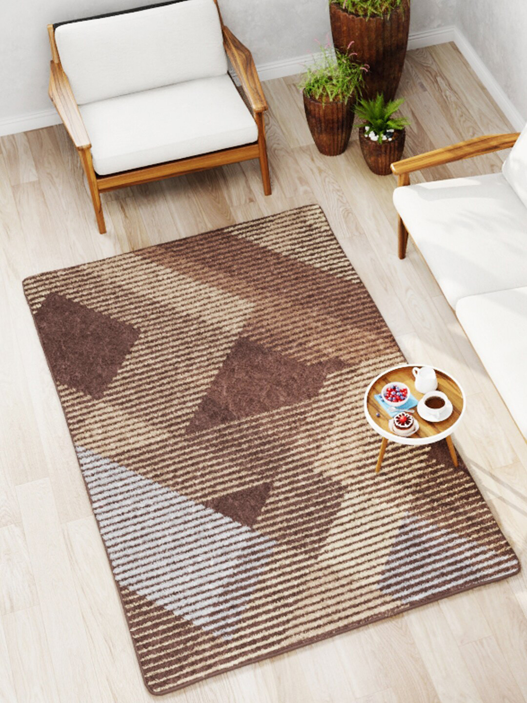 BIANCA Khaki-coloured Non-Slip Rubber Rug Carpet