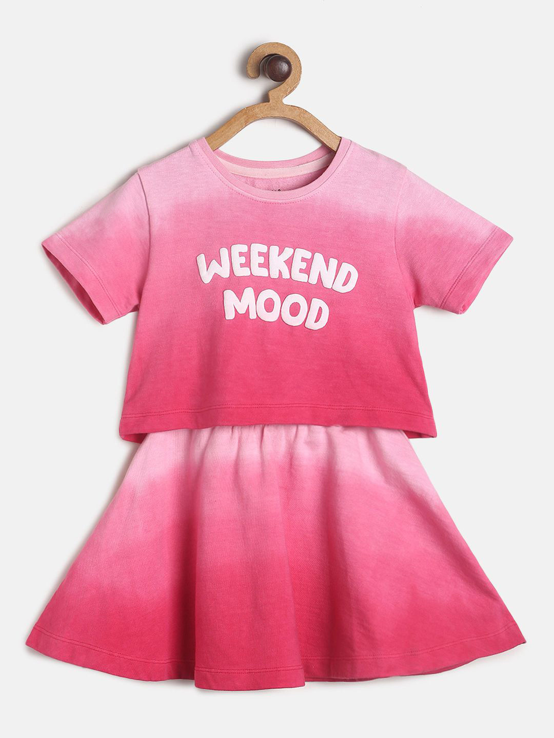 MINI KLUB Girls Pink Top with Skirt