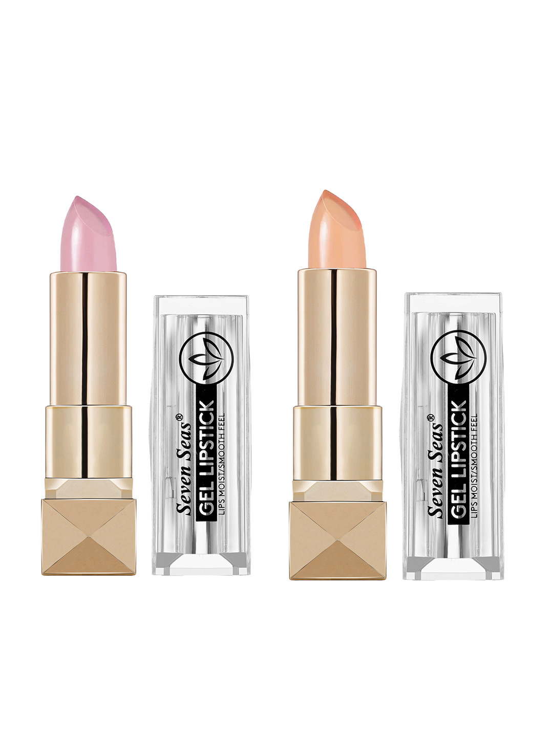 Seven Seas Set of 2 Lips Moist Smooth Feel Gel Lipstick - Pink & Yellow