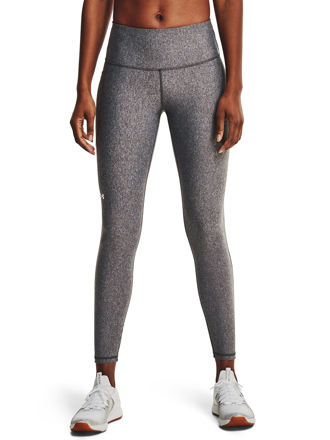 UNDER ARMOUR Women Grey Heat Gear High-Rise No-Slip Waistband Full-Length Tights