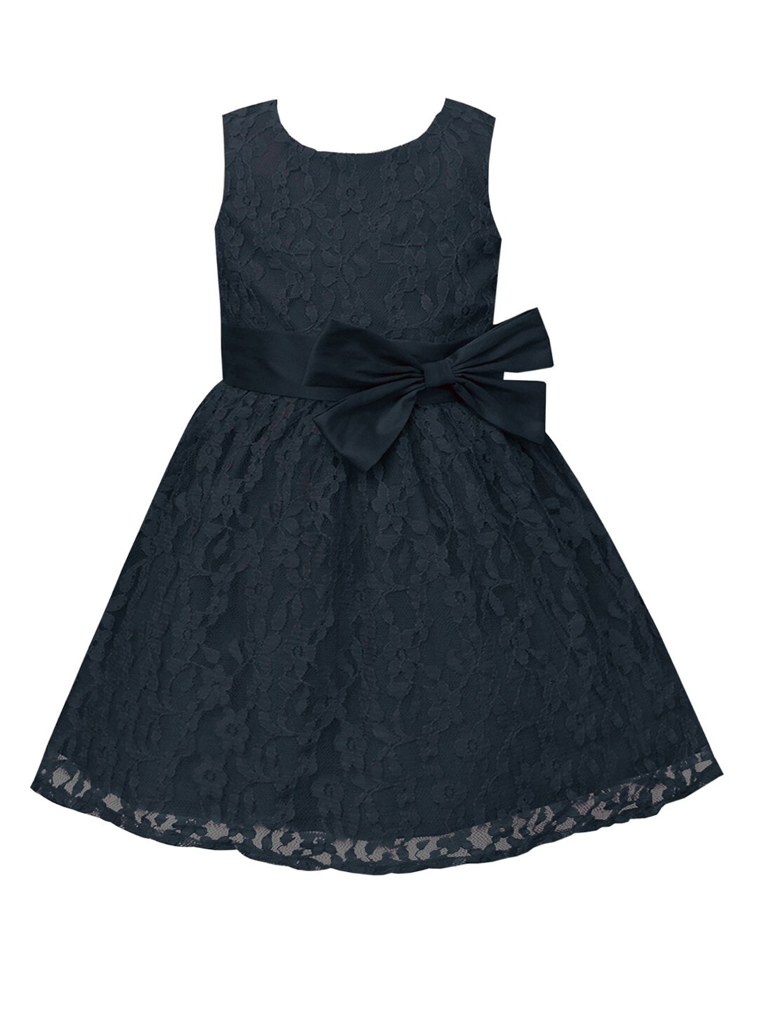A T U N Navy Blue Lace Dress