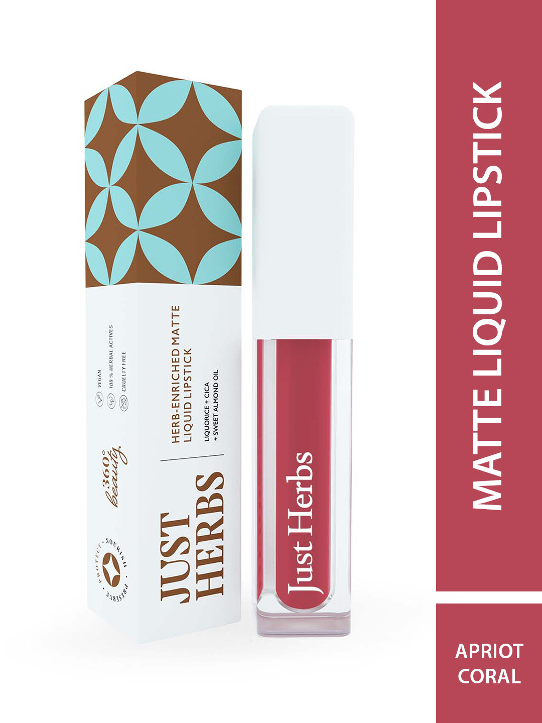 Just Herbs Herb-Enriched Matte Liquid Lipstick 2 ml - Apricot Coral 07