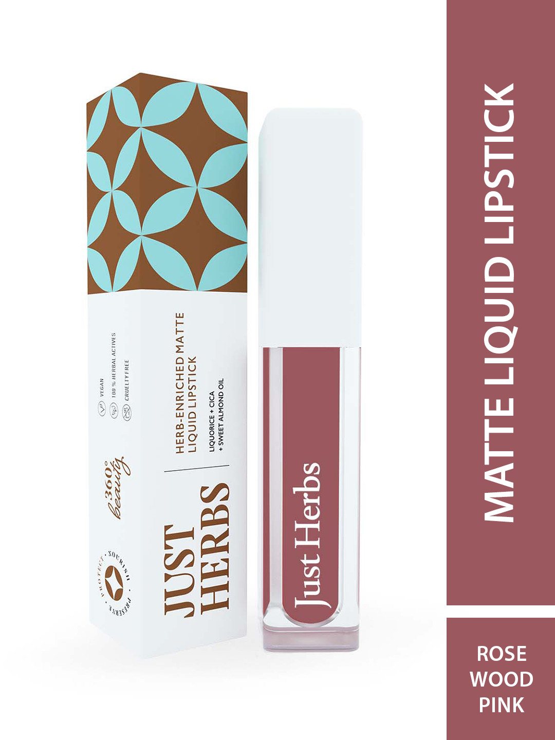 Just Herbs Herb-Enriched Matte Liquid Lipstick 2 ml - Rosewood Pink 17