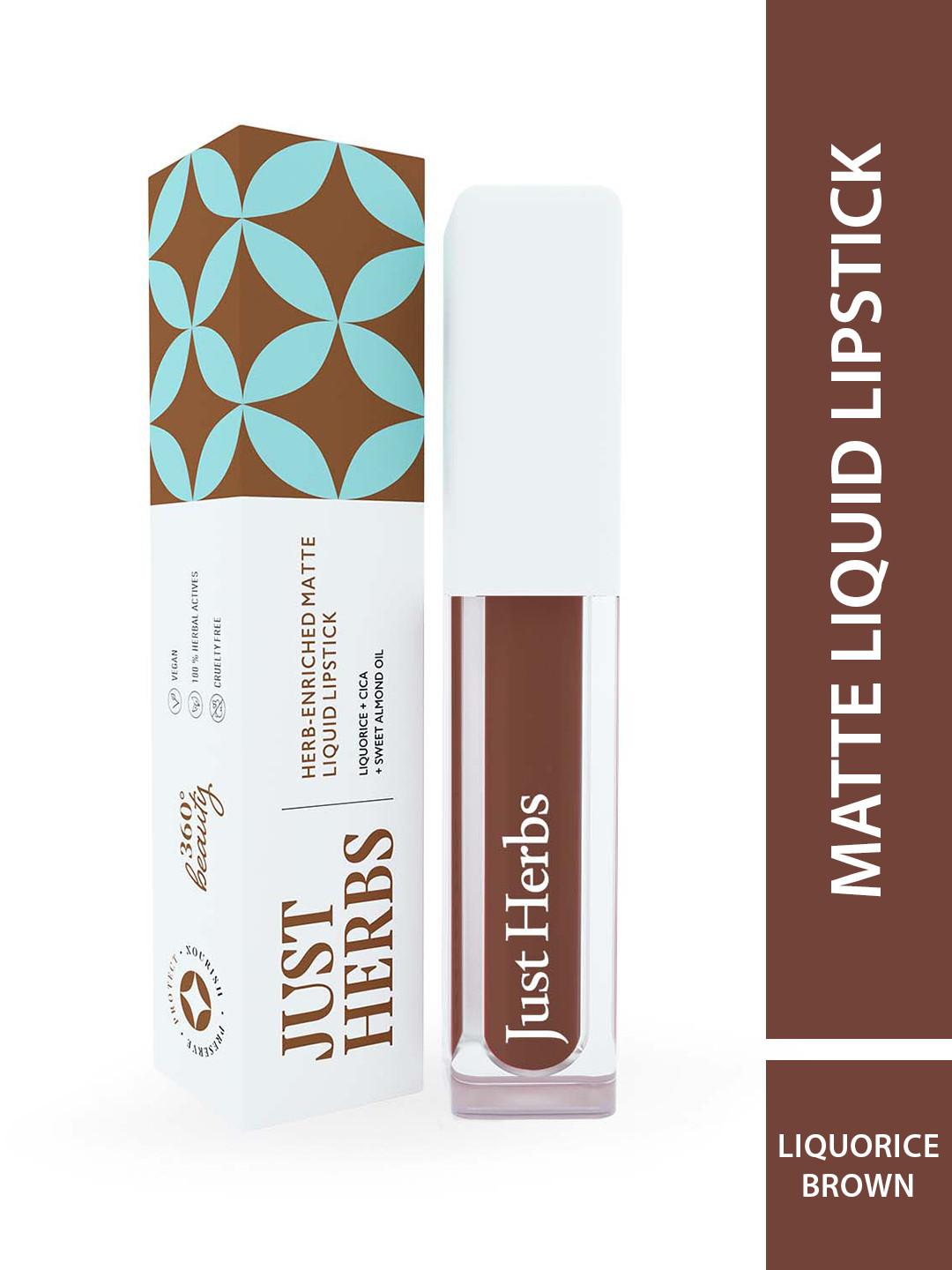 Just Herbs Herb-Enriched Matte Liquid Lipstick 2 ml - Liquorice Brown 12