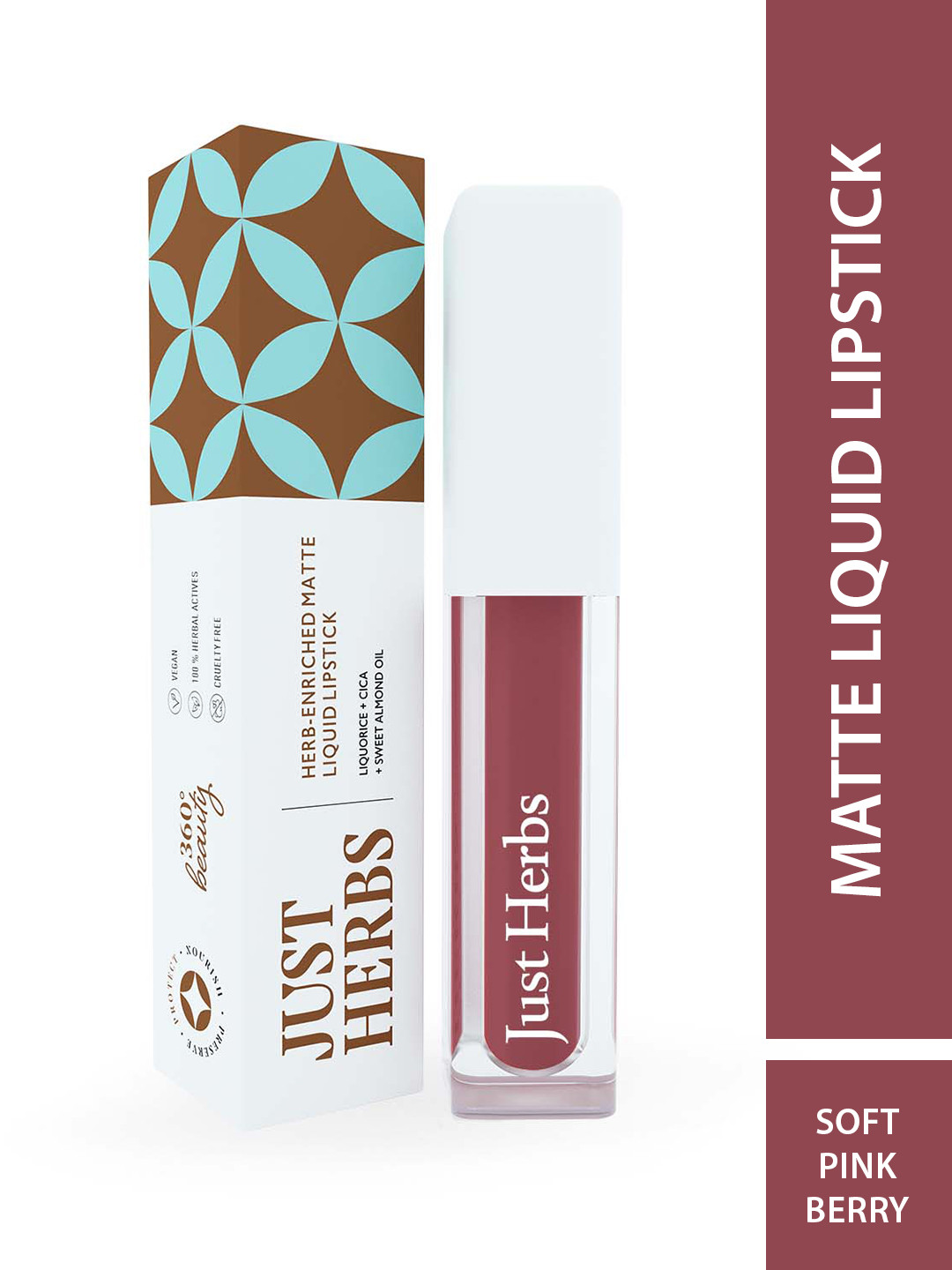 Just Herbs Herb-Enriched Matte Liquid Lipstick 2 ml - Soft Pink Berry 11