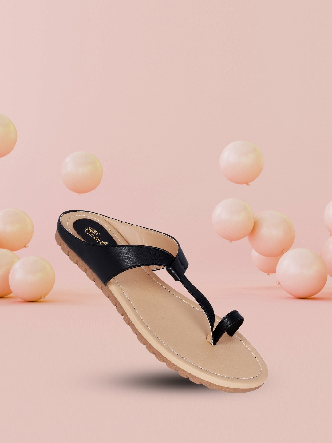 Picktoes Women Black One Toe Flats