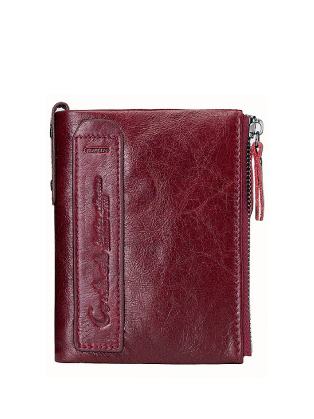 CONTACTS Men Red Textured Leather Two Fold Wallet