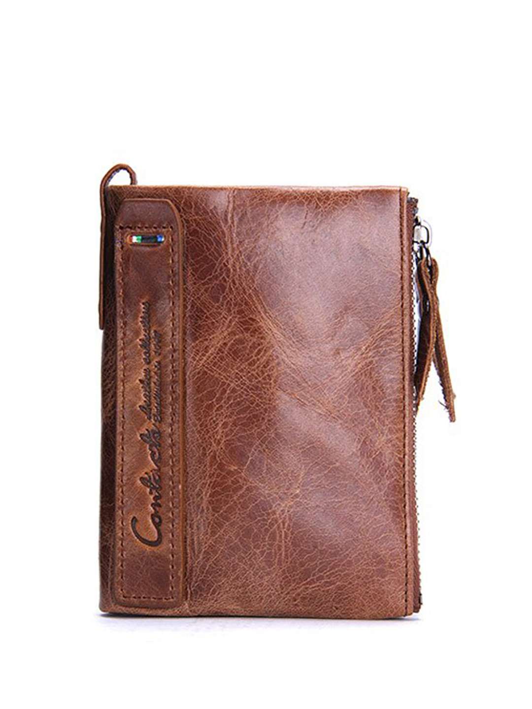CONTACTS Men Brown Leather Two Fold Wallet