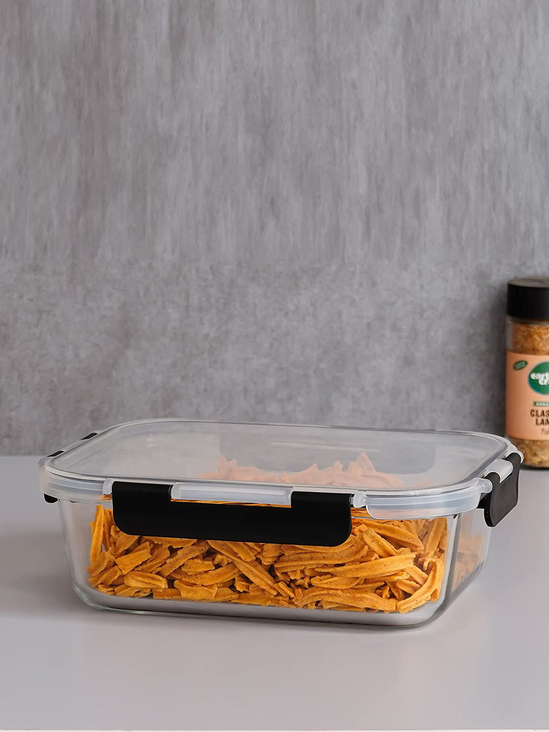 Femora Transparent Borosilicate Glass Dishwasher Safe Clip-On Graduated Container-1L