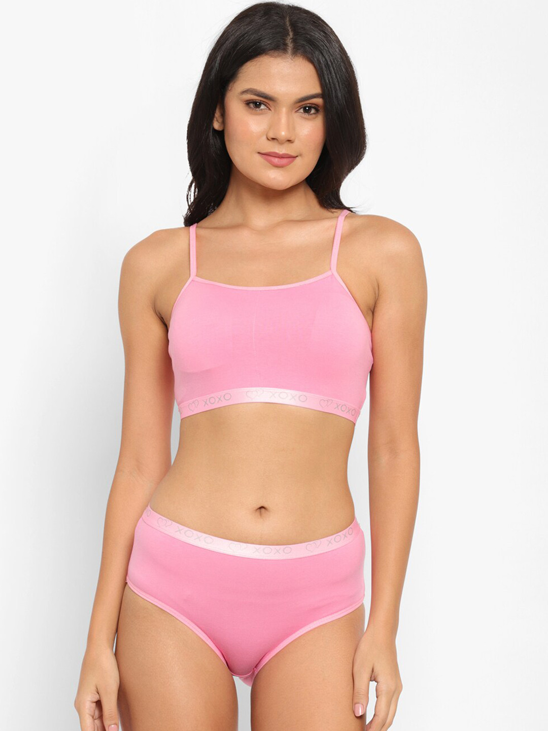N-Gal Pink Non Padded Bra & Hipster Panty Set