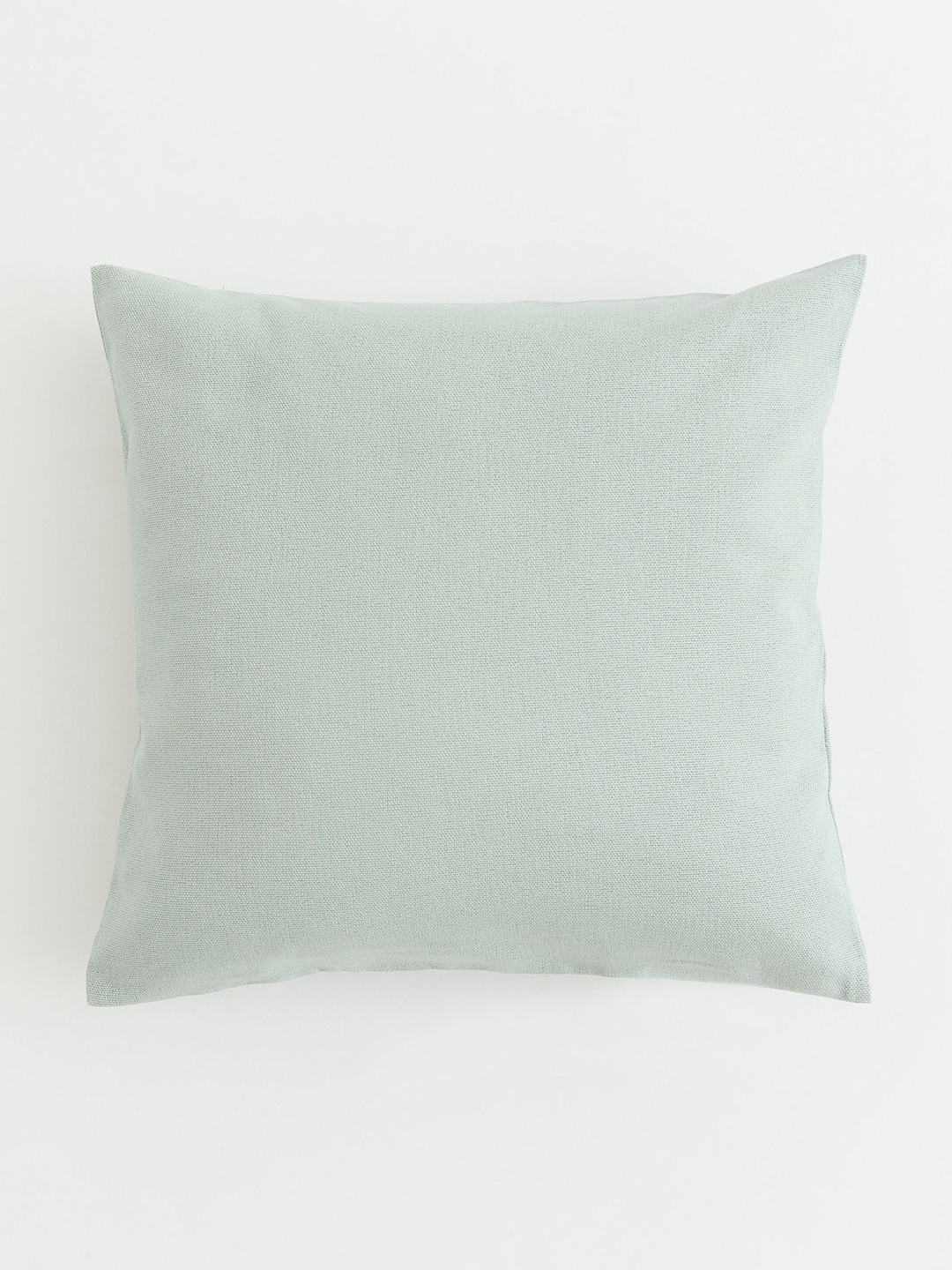 H&M Mint Green Solid Cotton Canvas Cushion Cover