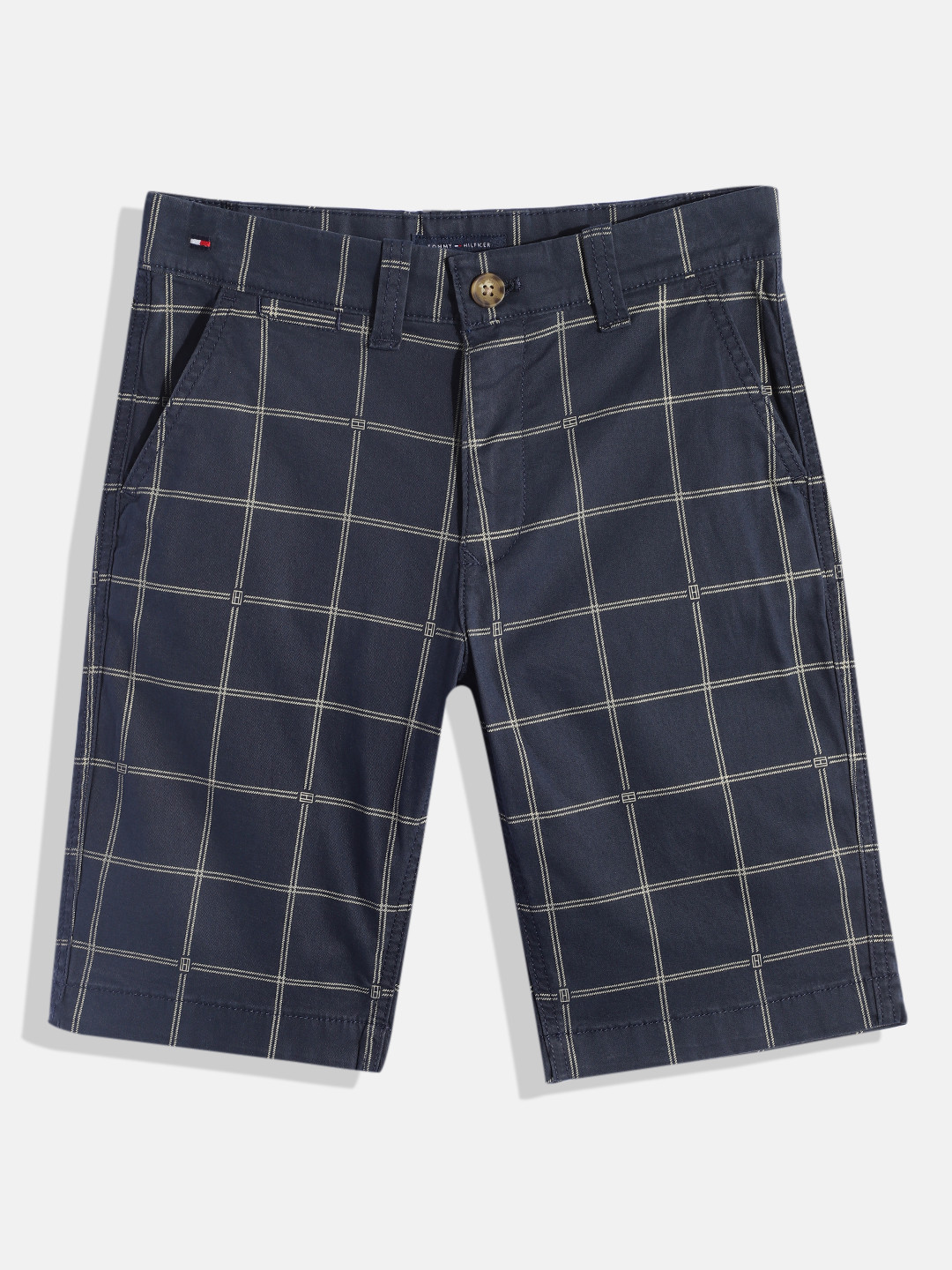 Tommy Hilfiger Boys Blue Checked Chino Shorts