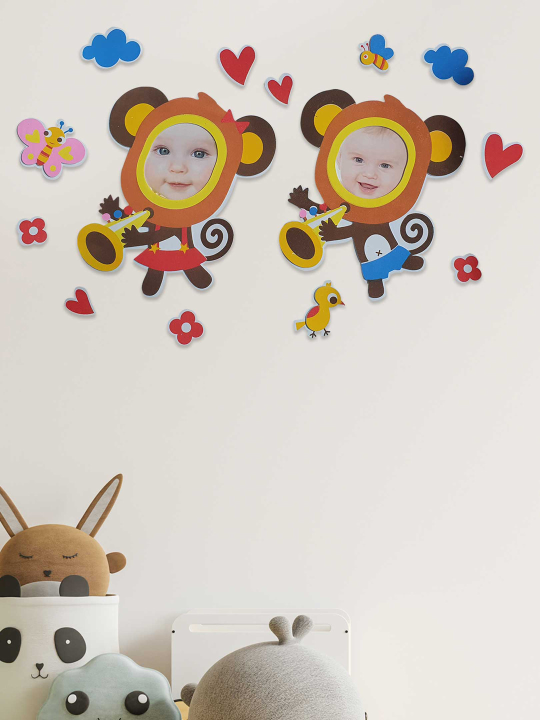 Art Street Brown & Yellow Monkey 3D Wall Decal Sticker