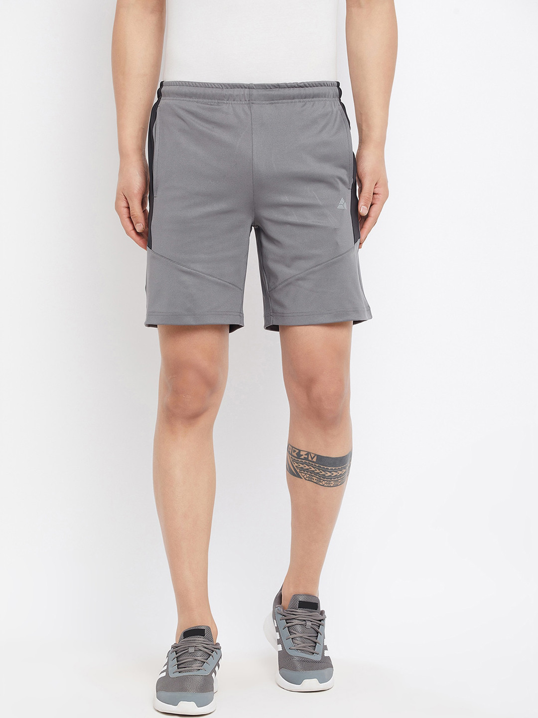 ATHLISIS Men Grey Training or Gym Sports Shorts with e-Dry Technology