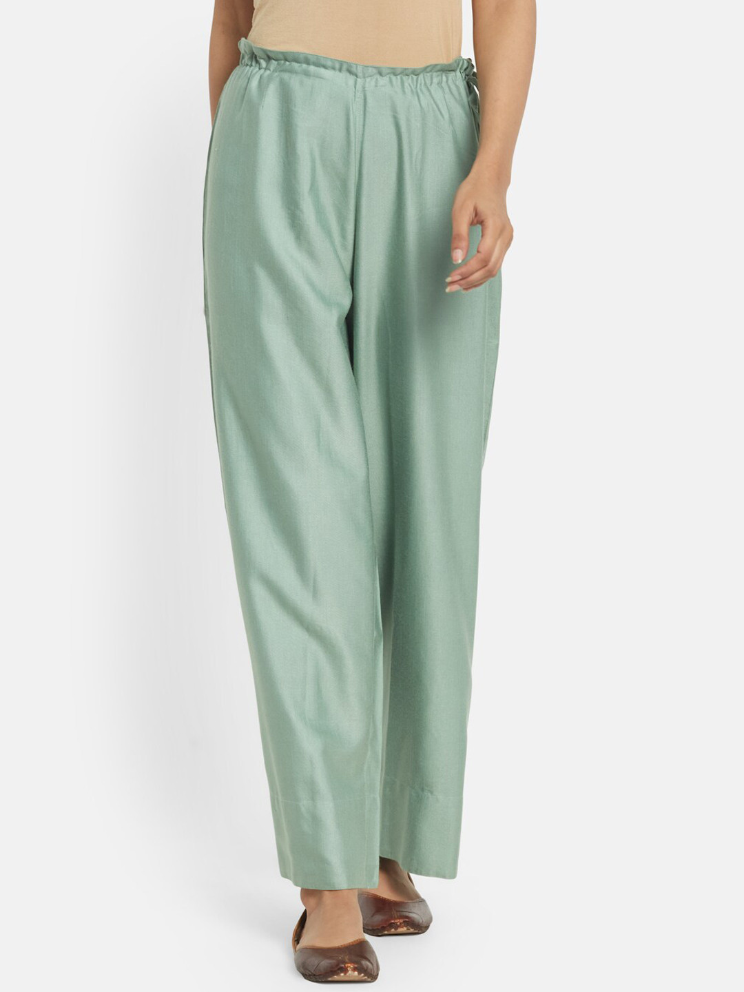 Fabindia Women Mint Green Palazzos