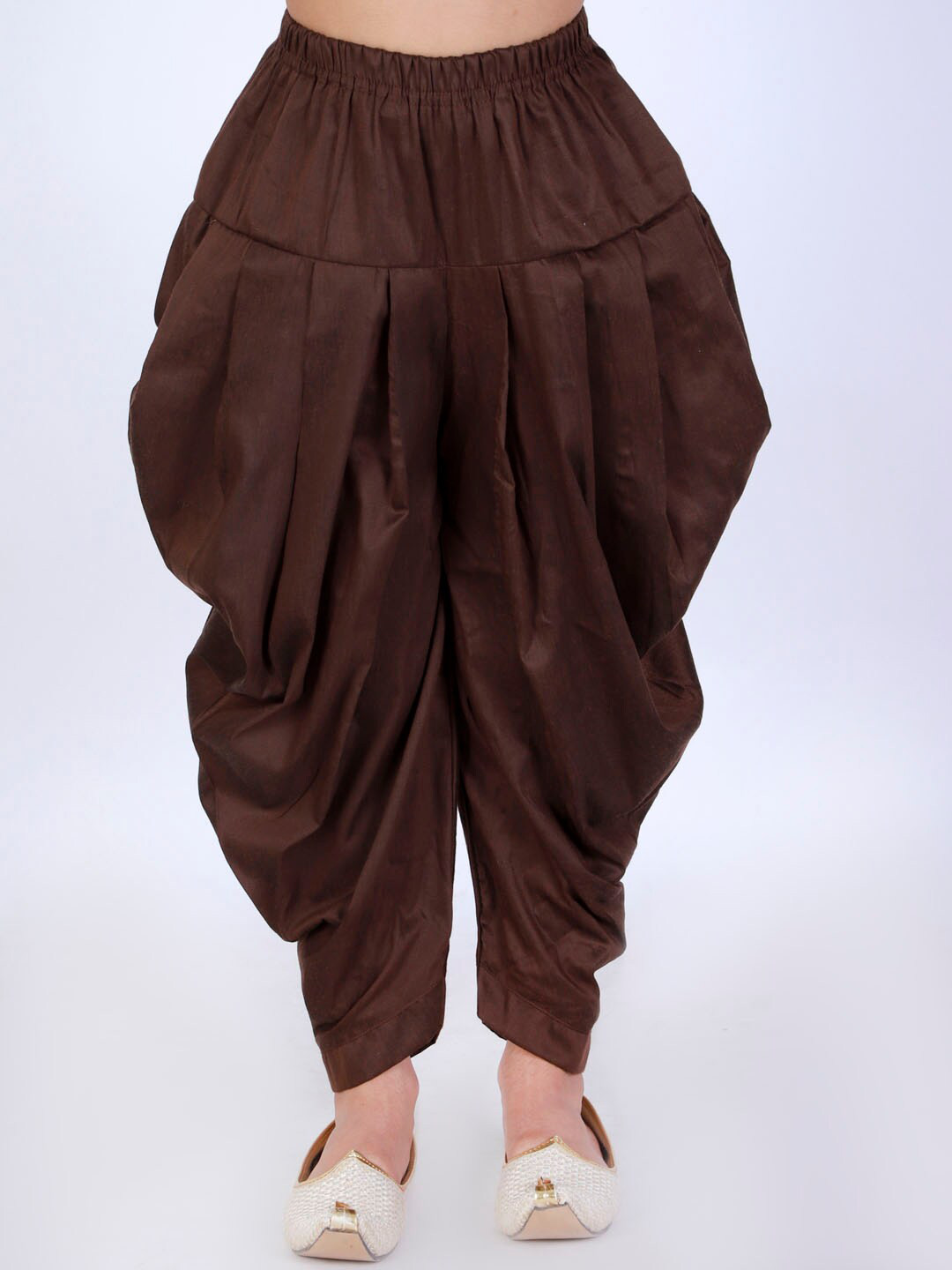 VASTRAMAY Boys Coffee Brown Solid Relaxed-Fit Dhoti