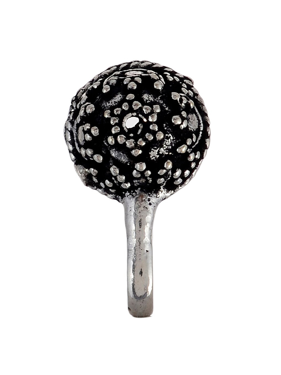Silvermerc Designs Women Silver-Plated Oxidised Nose Pin