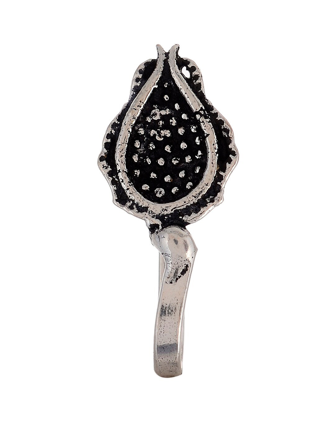 Silvermerc Designs Women Silver-Plated Oxidised Nose Pin